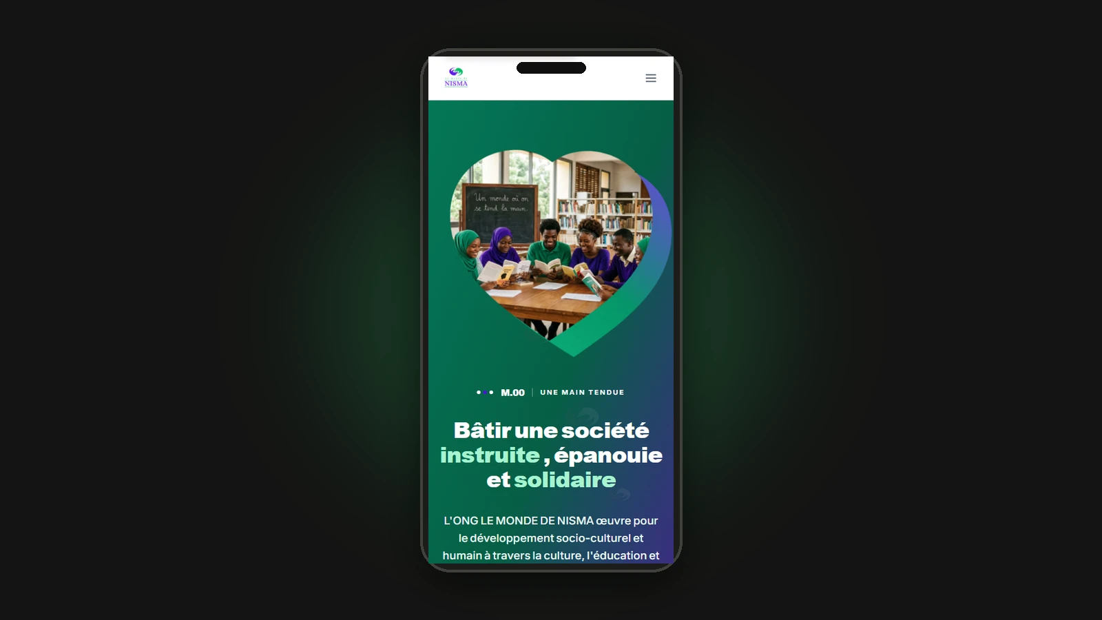 Le Monde de NISMA - Plateforme ONG & Bibliothèque Numérique - Vue Mobile Responsive